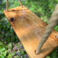 Load image into Gallery viewer, Close up of hickory wood bench swing, beautiful wood
