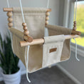 Load image into Gallery viewer, Calm and cozy outdoor swing for toddlers, wheat heathered tone