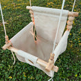 Load image into Gallery viewer, High back baby swing in wheat color, perfect for modern porches