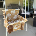 Load image into Gallery viewer, Nutmeg leaf patterned baby swing for outdoor use, high back design