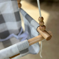 Load image into Gallery viewer, zoom in on wood details of outdoor high back baby swing
