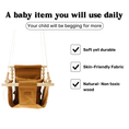 Load image into Gallery viewer, Baby swing with text highlighting features on a white background