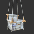 Load image into Gallery viewer, Gray buffalo check baby swing with high back support, outdoor use