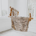 Load image into Gallery viewer, Side view of navigation baby swing with wooden beads and dowels, neutral design
