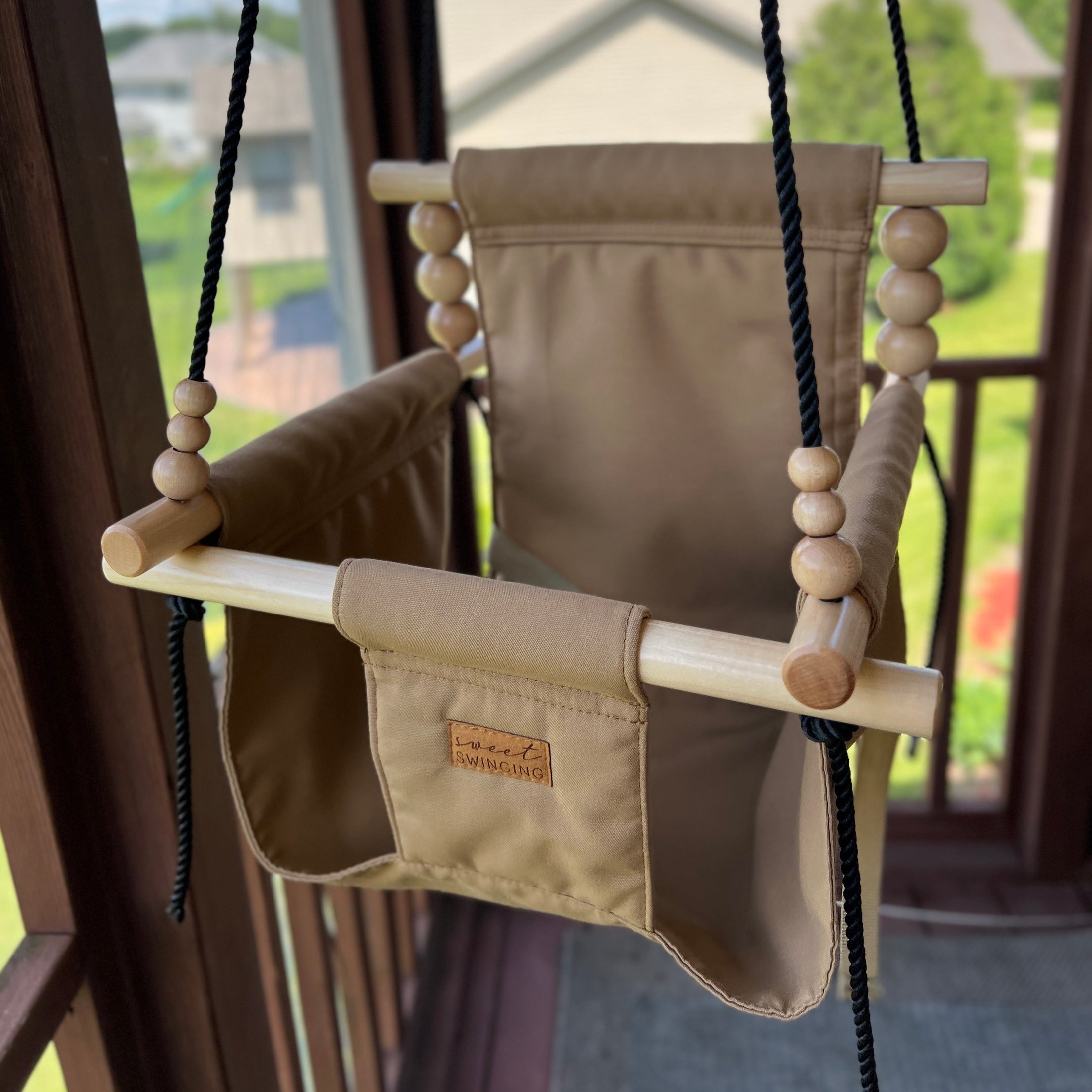 Premium Outdoor High Back Swing Chestnut