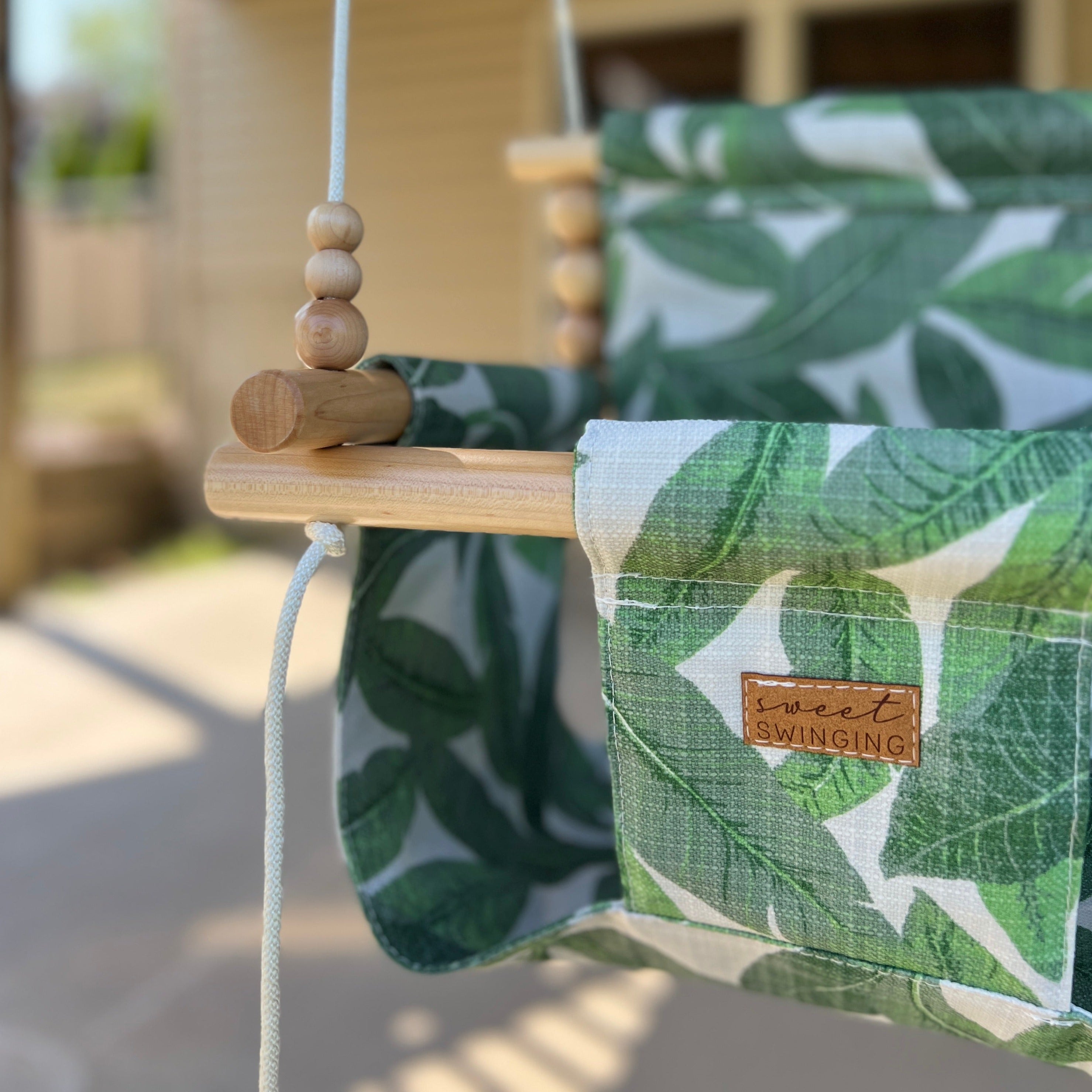 Sweet Swinging Outdoor Baby & Toddler Swing–Tropical Leaf