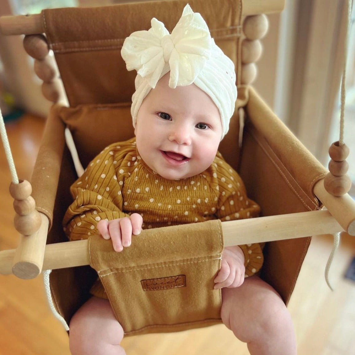 Sweet Swinging Indoor Baby & Toddler Swing-Nutmeg