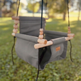 Load image into Gallery viewer, Premium outdoor baby and toddler swing in grassy shady back yard shown in color stone
