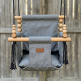 Load image into Gallery viewer, outdoor baby and toddler swing in stone gray
