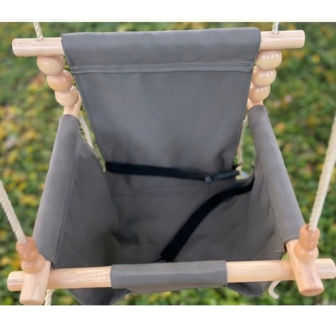 top view of premium outdoor baby and toddler swing shown in stone